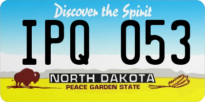 ND license plate IPQ053