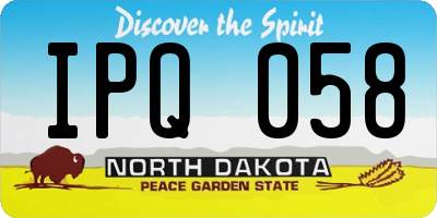 ND license plate IPQ058