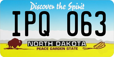 ND license plate IPQ063