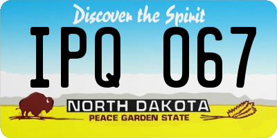 ND license plate IPQ067
