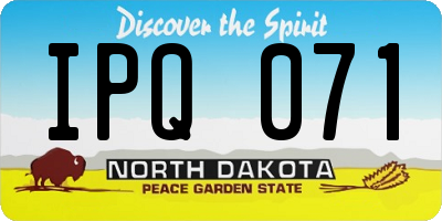 ND license plate IPQ071