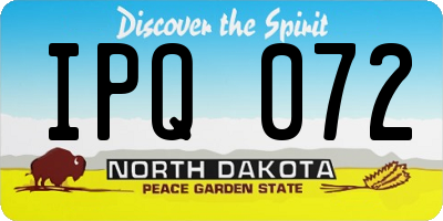 ND license plate IPQ072
