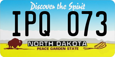ND license plate IPQ073