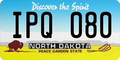 ND license plate IPQ080