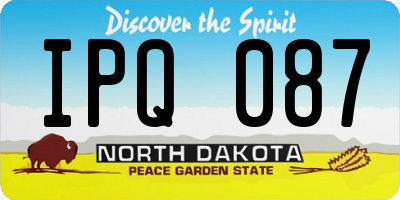 ND license plate IPQ087