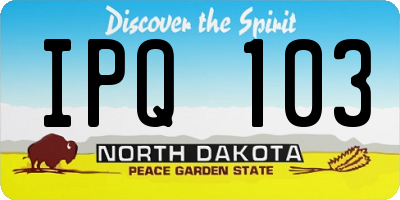 ND license plate IPQ103