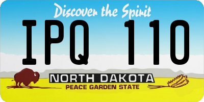 ND license plate IPQ110