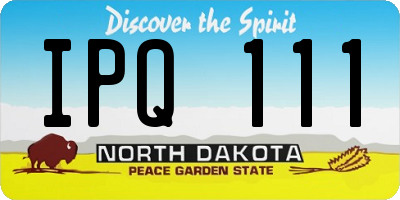 ND license plate IPQ111