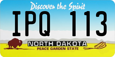 ND license plate IPQ113