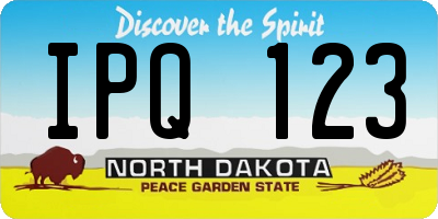 ND license plate IPQ123
