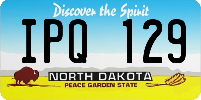 ND license plate IPQ129
