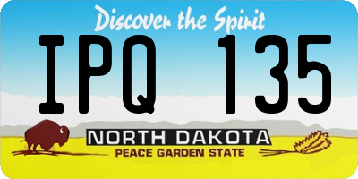 ND license plate IPQ135