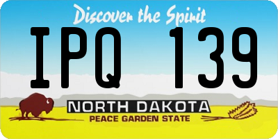 ND license plate IPQ139