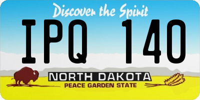 ND license plate IPQ140