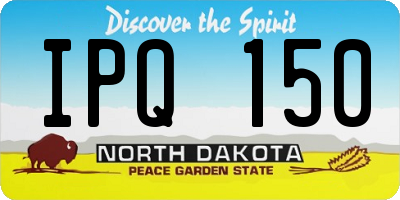 ND license plate IPQ150