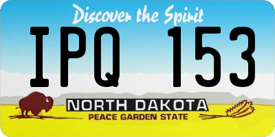 ND license plate IPQ153