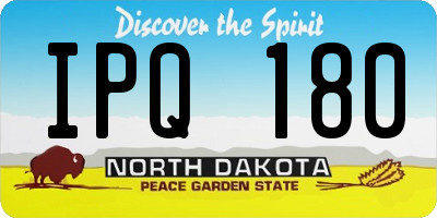 ND license plate IPQ180