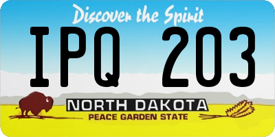 ND license plate IPQ203