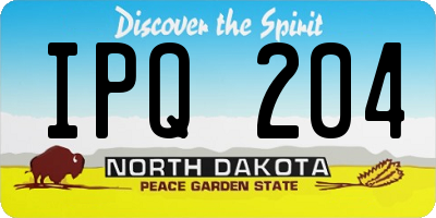 ND license plate IPQ204