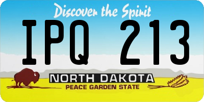 ND license plate IPQ213