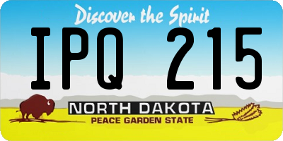 ND license plate IPQ215