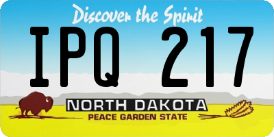 ND license plate IPQ217