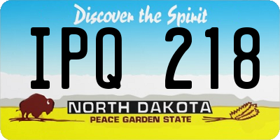 ND license plate IPQ218