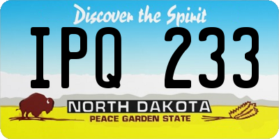 ND license plate IPQ233