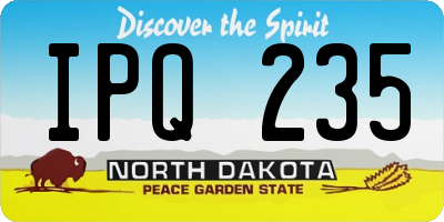ND license plate IPQ235