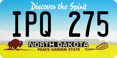 ND license plate IPQ275
