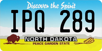 ND license plate IPQ289