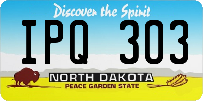 ND license plate IPQ303