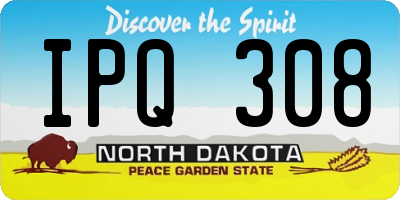 ND license plate IPQ308