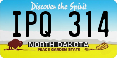 ND license plate IPQ314