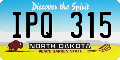 ND license plate IPQ315