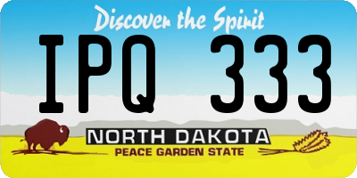 ND license plate IPQ333