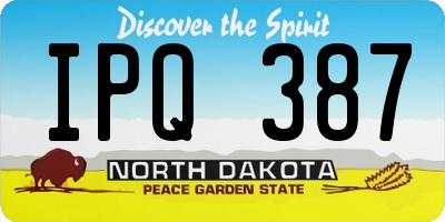 ND license plate IPQ387