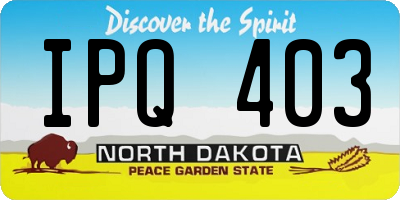 ND license plate IPQ403