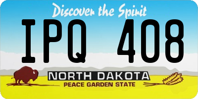 ND license plate IPQ408