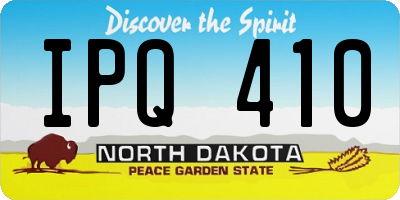 ND license plate IPQ410