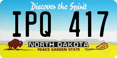 ND license plate IPQ417