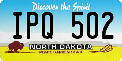 ND license plate IPQ502