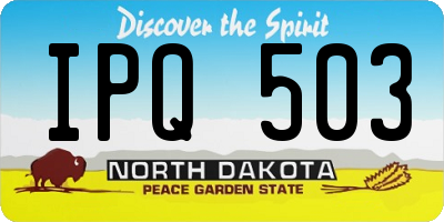 ND license plate IPQ503
