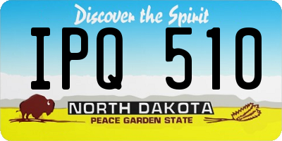 ND license plate IPQ510