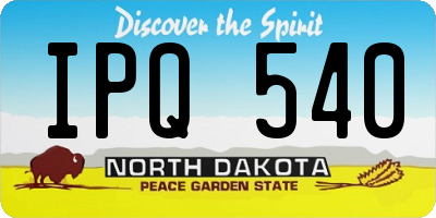 ND license plate IPQ540