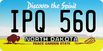 ND license plate IPQ560