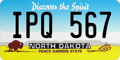 ND license plate IPQ567