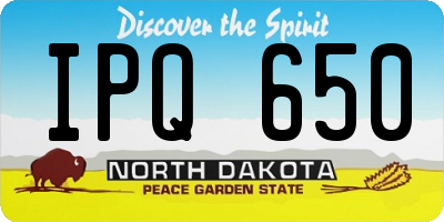ND license plate IPQ650