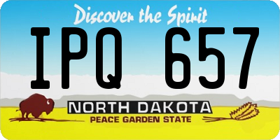 ND license plate IPQ657