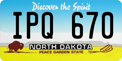 ND license plate IPQ670